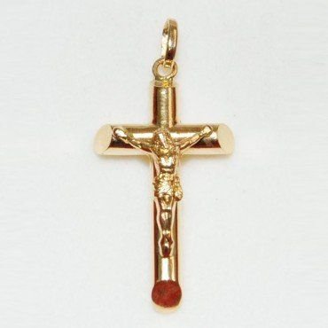 CRUZ ORO AMARILLO CON CRISTO