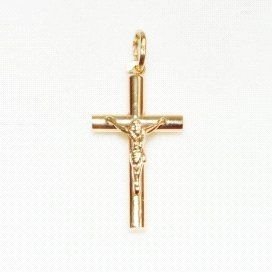 CRUZ ORO AMARILLO CON CRISTO