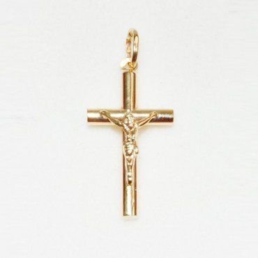 CRUZ ORO AMARILLO CON CRISTO