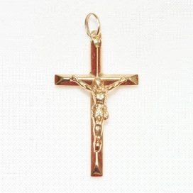 CRUZ ORO AMARILLO CON CRISTO