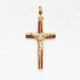 CRUZ ORO AMARILLO CON CRISTO
