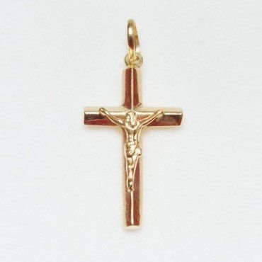 CRUZ ORO AMARILLO CON CRISTO