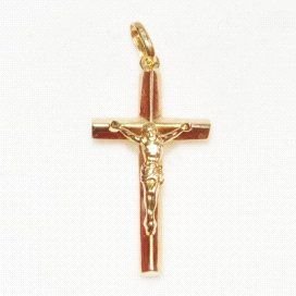 CRUZ ORO AMARILLO CON CRISTO