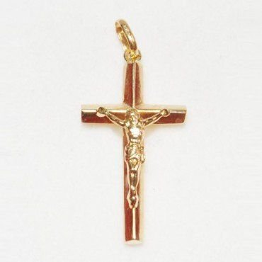 CRUZ ORO AMARILLO CON CRISTO