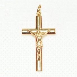 CRUZ ORO AMARILLO CON CRISTO
