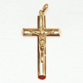 CRUZ ORO AMARILLO CON CRISTO