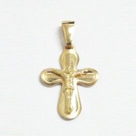 CRUZ ORO AMARILLO CON CRISTO