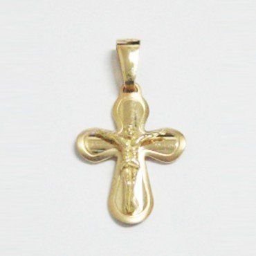 CRUZ ORO AMARILLO CON CRISTO
