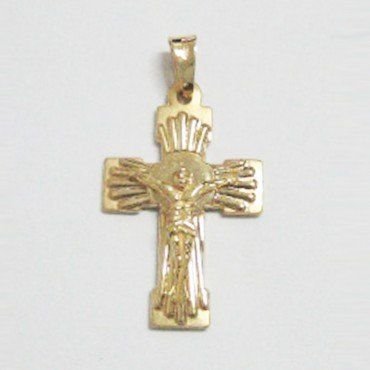 CRUZ ORO AMARILLO CON CRISTO
