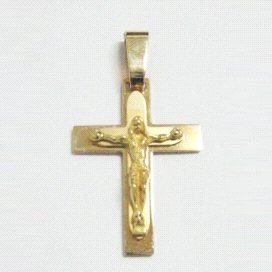CRUZ ORO AMARILLO CON CRISTO