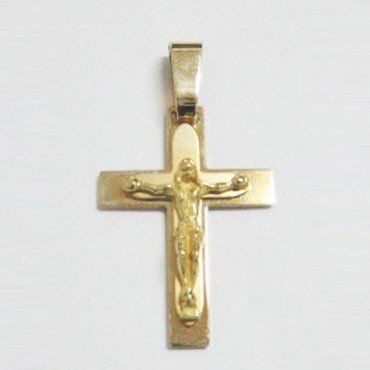 CRUZ ORO AMARILLO CON CRISTO