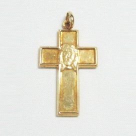CRUZ ORO AMARILLO CON CRISTO