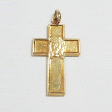 CRUZ ORO AMARILLO CON CRISTO