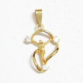 CRUZ ORO AMARILLO CON CRISTO