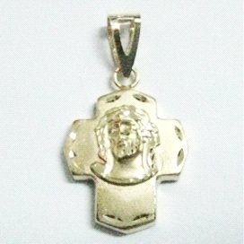 CRUZ ORO AMARILLO CON CRISTO