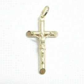CRUZ ORO AMARILLO CON CRISTO