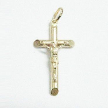 CRUZ ORO AMARILLO CON CRISTO