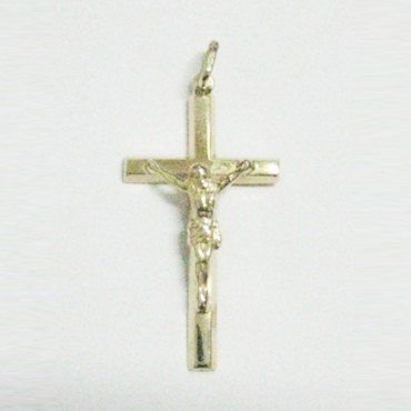 CRUZ ORO AMARILLO CON CRISTO