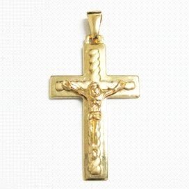CRUZ ORO AMARILLO CON CRISTO