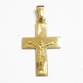 CRUZ ORO AMARILLO CON CRISTO