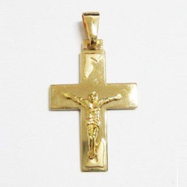 CRUZ ORO AMARILLO CON CRISTO
