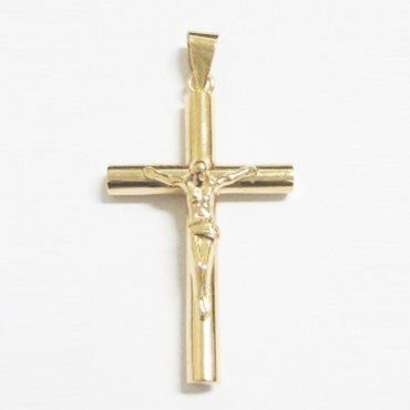 CRUZ ORO AMARILLO CON CRISTO