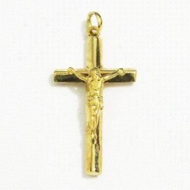 CRUZ ORO AMARILLO CON CRISTO