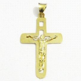 CRUZ ORO AMARILLO CON CRISTO