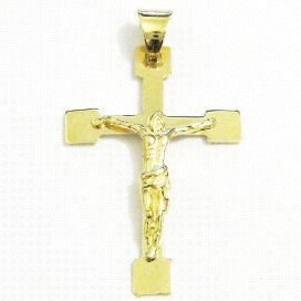 CRUZ ORO AMARILLO CON CRISTO