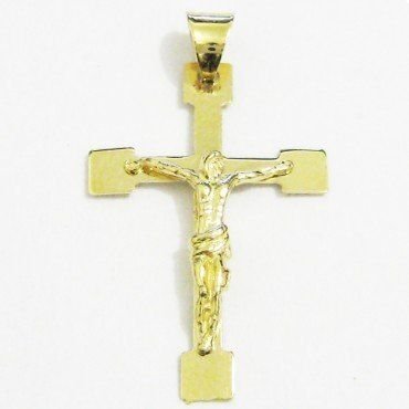 CRUZ ORO AMARILLO CON CRISTO