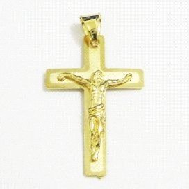 CRUZ ORO AMARILLO CON CRISTO