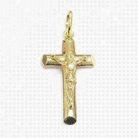 CRUZ ORO AMARILLO CON CRISTO