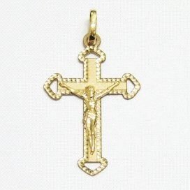 CRUZ ORO AMARILLO CON CRISTO