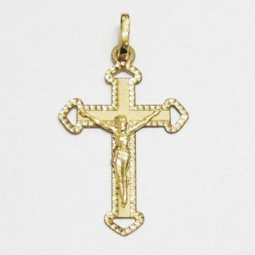 CRUZ ORO AMARILLO CON CRISTO