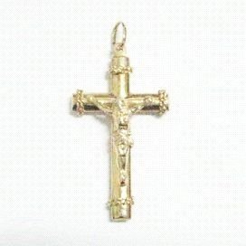 CRUZ ORO AMARILLO CON CRISTO