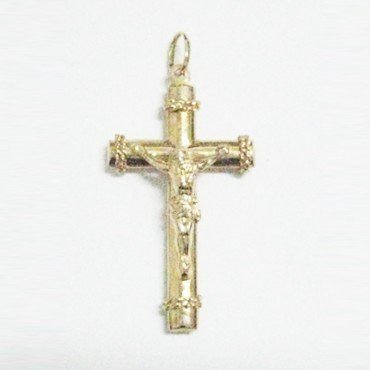 CRUZ ORO AMARILLO CON CRISTO