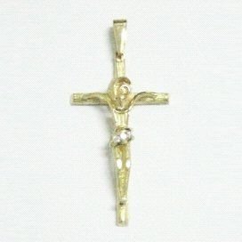 CRUZ ORO AMARILLO CON CRISTO