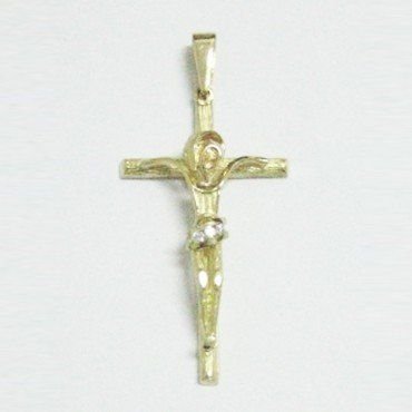 CRUZ ORO AMARILLO CON CRISTO