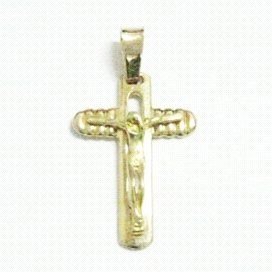 CRUZ ORO AMARILLO CON CRISTO