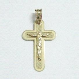 CRUZ ORO AMARILLO CON CRISTO