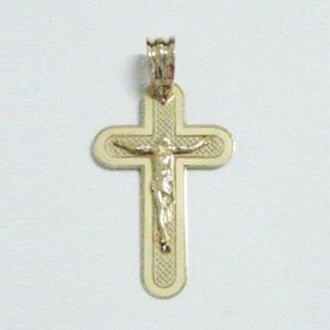 CRUZ ORO AMARILLO CON CRISTO