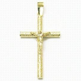 CRUZ ORO AMARILLO CON CRISTO