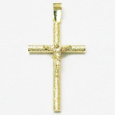 CRUZ ORO AMARILLO CON CRISTO