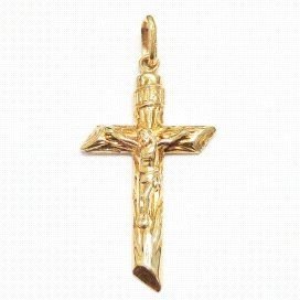 CRUZ ORO AMARILLO CON CRISTO