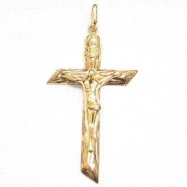 CRUZ ORO AMARILLO CON CRISTO