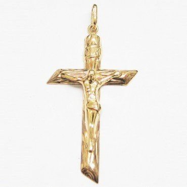 CRUZ ORO AMARILLO CON CRISTO