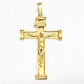 CRUZ ORO AMARILLO CON CRISTO