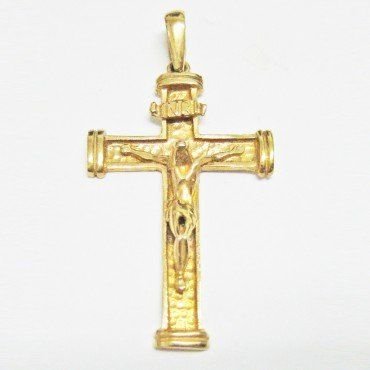 CRUZ ORO AMARILLO CON CRISTO