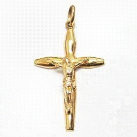 CRUZ ORO AMARILLO CON CRISTO