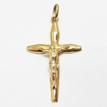 CRUZ ORO AMARILLO CON CRISTO